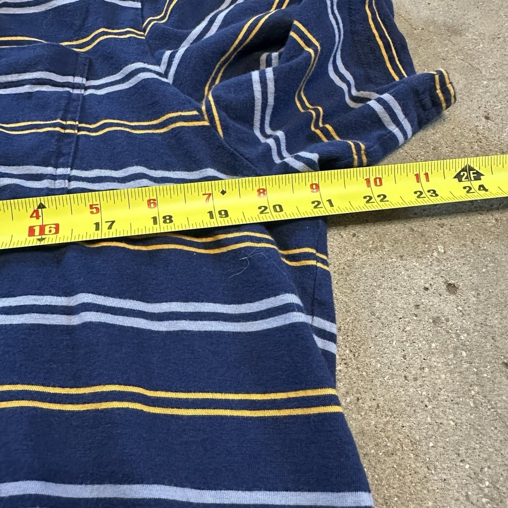 Criquet Men's Top Shelf‎ Organic Cotton Striped Golf Polo Shirt Blue/Yellow Sz L - Picture 5 of 7